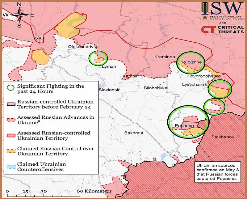 2022-05-17 Карта боевых действий на Украине Луганск