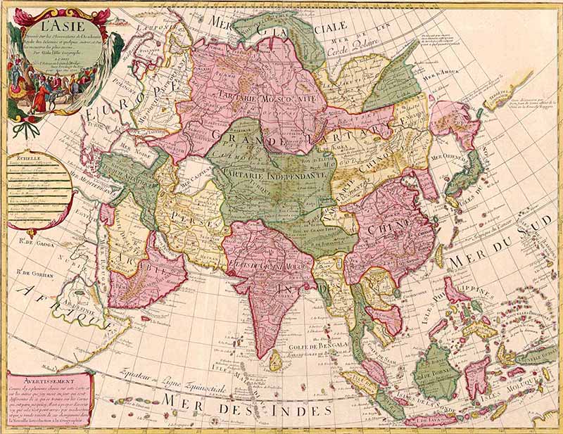 Тартарии на карте Азии Гийома Делиля, 1700 год.