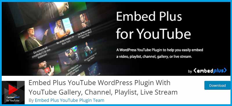 Embed Plus YouTube WordPress Plugin